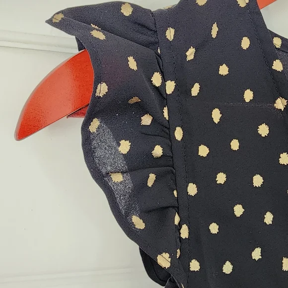 J. Crew Black w/ Gold Flecks Tank Top - Size 2, - Picture 4 of 6